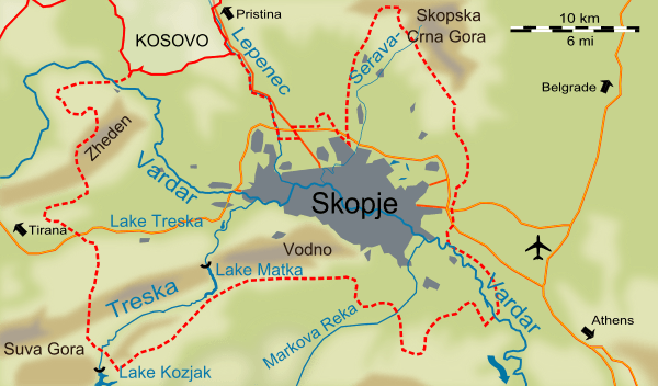 Map City of Skopje en