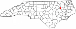 Location of Robersonville, North Carolina