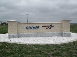 Rhome sign off of U.S. Route 287