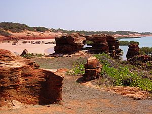 Sand beaches of northern Roebuck Bay, Broome, Western Australia