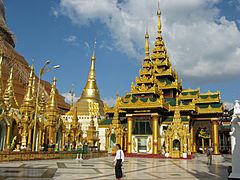 Shwedagon Pagoda, Terrace, Yangon, Myanmar