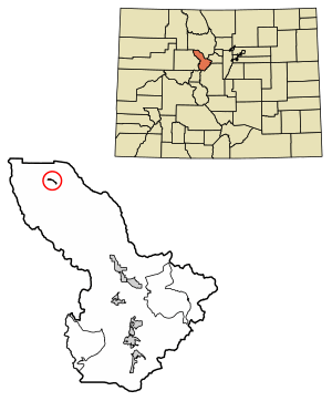 Location of the Heeney CDP in Summit County, Colorado.