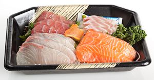 Typical Japanese sashimi set