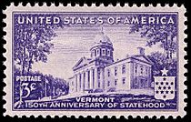 Vermont 150th Anniv statehood 3c 1941 issue