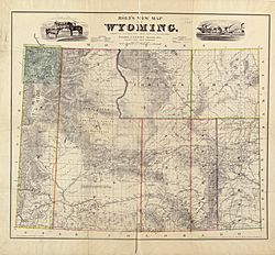 1883 Holt's New Map of Wyoming