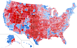 2012 United States presidential election results map by county