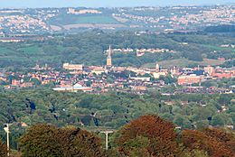 View of Chesterfield from Old Brampton