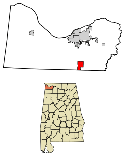 Location of Littleville in Colbert County, Alabama.