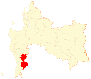 Map of the Contulmo commune in the Biobío Region