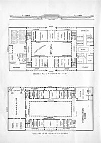 Floor Plan and Ground Plan of the The Woman's Building, World's Columbian Exposition, 1893