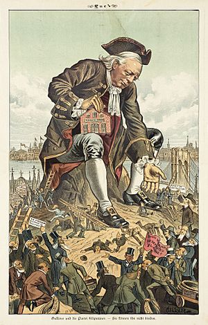Gulliver und die Partei-Liliputaner 1885 (Henry Ward Beecher)