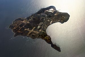 Aerial photo of Kelleys Island, looking west
