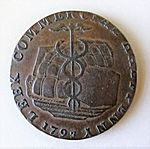 Leek commercial half penny token of 1793, Staffordshire