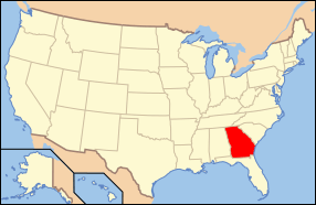 Map of the United States with Georgia highlighted.