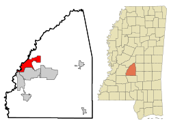 Location of Flowood, Mississippi