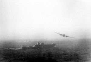 Torpedo attack German armed supply ship