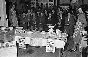 War-time food and cookery demonstrations at Messrs D. R. Davies, Ironmongery Shop, Newtown (4365437196)