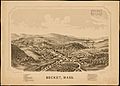 1879 bird's eye view map of Becket, Massachusetts
