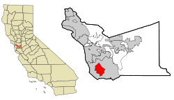 Location in Alameda County and the state of California