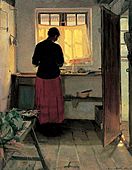 Anna Ancher Pigen i koekkenet 1883-86
