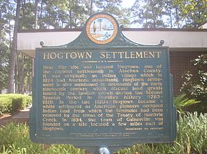 Hogtown Settlement.Historical Marker