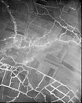 Hohenzollern Redoubt aerial photograph 1915 North at top
