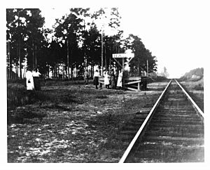 Members of the Sandvik and Leivonen families waiting for train - Haile, Florida