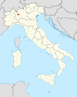 Map highlighting the location of the province of Monza e della Brianza in Italy