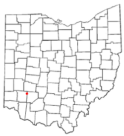 Location of Harveysburg, Ohio