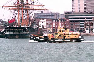 RMAS Lamlash and HMS Warrior