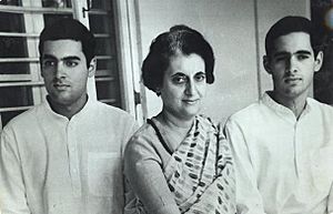 Rajiv, Indira and Sanjay Gandhi
