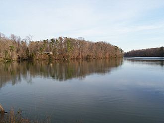 Skiffe's Creek Reservoir at border of James City County and Newport News, Virginia