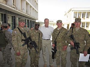U.S. Senator Jerry Moran (R-KS) with Kansans serving in Afghanistan, April 2011