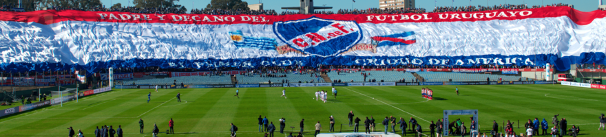 Panorama of the "biggest flag in the world", as seen at the Estadio Centenario in March 2013.