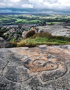 Cup and Ring markings above Ilkley