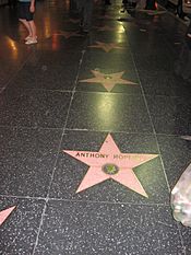 Five-pointed memorial star on pavement