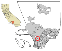 Location of Westmont inLos Angeles County, California.