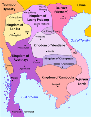 Laos - Division territòriala vèrs 1750 (vuege)
