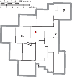 Location of Sarahsville in Noble County
