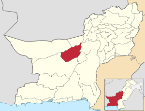 Map of Balochistan with Kharan District highlighted