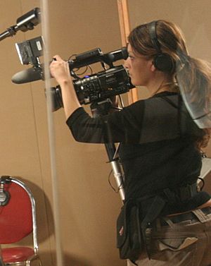 Patricia Chica filming for L'Entrevue.jpg