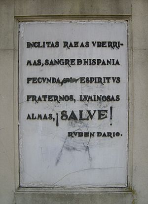 Texto del Monumento a La Raza en Sevilla