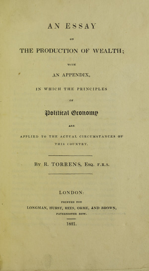 Torrens - Essay on the production of wealth, 1821 - 5731566