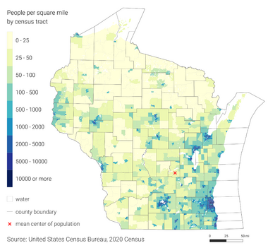 Wisconsin 2020 Population Density