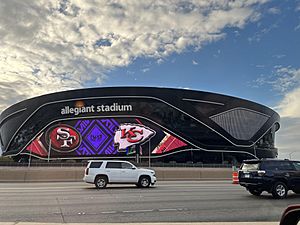 Allegiant Stadium, view from Interstate 15 (2024-02-04)