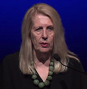 Summers delivering the Griffith Lecture, 2018