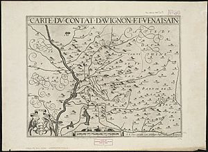 Carte d'Avignon et du Comtat Venaissin 1620