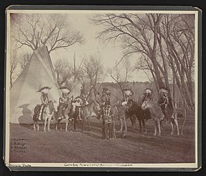Cavalry remnant of "Meeker" massacre 1. Buckskin - 2. Pe-Ve-Ge - 3. Nanice - 4. Severo - - F. Gonner, photo. LCCN2015645526