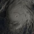 Hurricane Michael making landfall on Florida on October 10, 2018