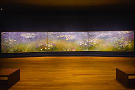 Monet Water Lilies Agapanthus Triptych (23083782624).jpg